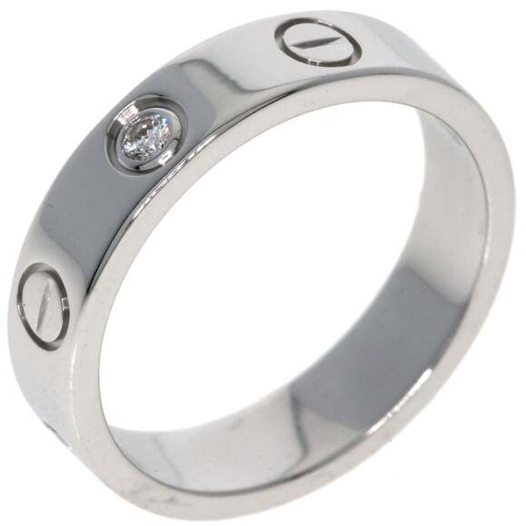 CARTIER 18k Silver Diamond Love Ring #47 - Picture 2 of 8